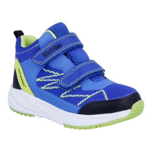 Richter Kinderschuhe Buddy Sneaker, Cobalt/Black/Lime, 28 EU von Richter