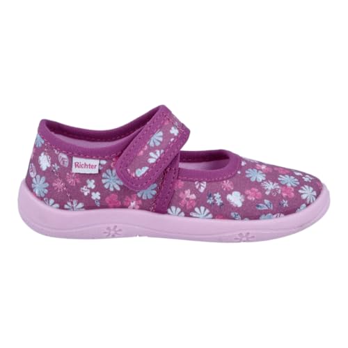 Richter Kinderschuhe Mia Hausschuh, Mauve(Print Fleur), 33 EU von Richter
