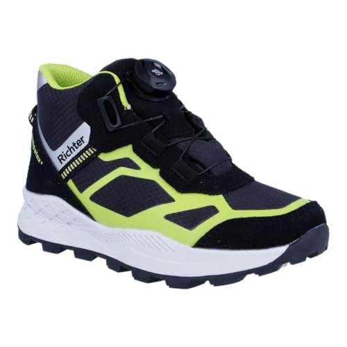 Richter Jungen Venture Sneaker, Black Lime Silver, 39 EU von Richter