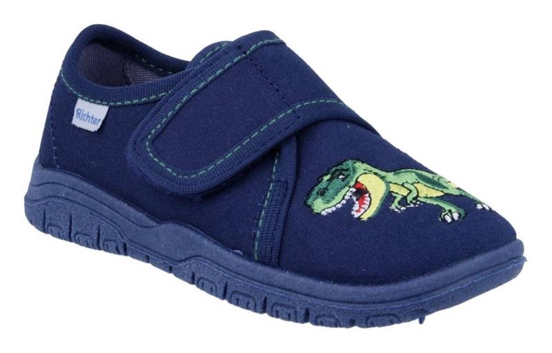 Richter Mailo WMS: Mittel Hausschuh Dinoschuh mit Klettverschluss, Größenschablone zum Download von Richter