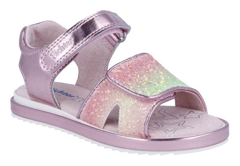 Richter Romea WMS: mittel Sandale Glitzersandale mit Glitter und Metallic, Größenschablone zum Download von Richter
