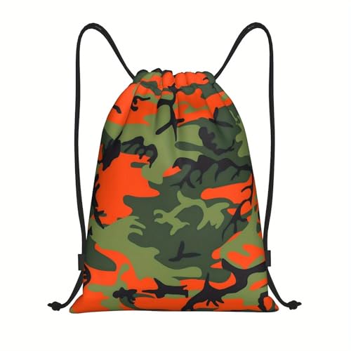 Richugui Camo Drawstring Bag CamouflageGreen Orange Multicolor Camouflage Gym Bag Sports Backpack Lightweight Bag for Men Women Outdoor Gym Sport von Richugui