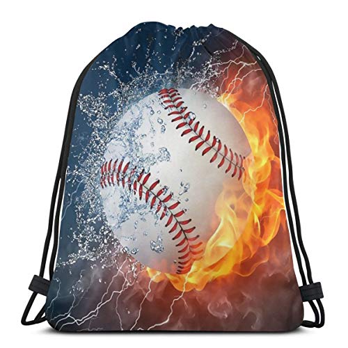 Richugui Cool Pattern Fire Baseball Waterproof Gym Drawstring Bag,Sports Backpack String Bags Gifts for Women MeCool Patternn von Richugui
