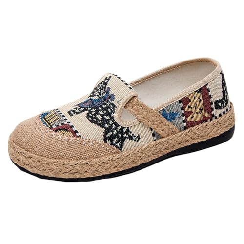 Bequeme Bootsschuhe Loafers Turnschuhe Elegant Weich Leicht Niedrige Schuhe Damen Flache Lässige Wanderschuhe Minimalistische Schuhe Atmungsaktiv, beige, 38 EU von Richymfa