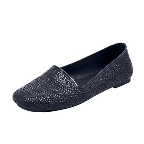 Damenschuhe Loafers Bequeme Loafers Turnschuhe Vintage Rutschfest Weich Bootsschuhe Mode Einfache Schuhe Slip on Damen Sommerschuhe Niedrig Frühling Sandaletten, Schwarz , 39 EU von Richymfa
