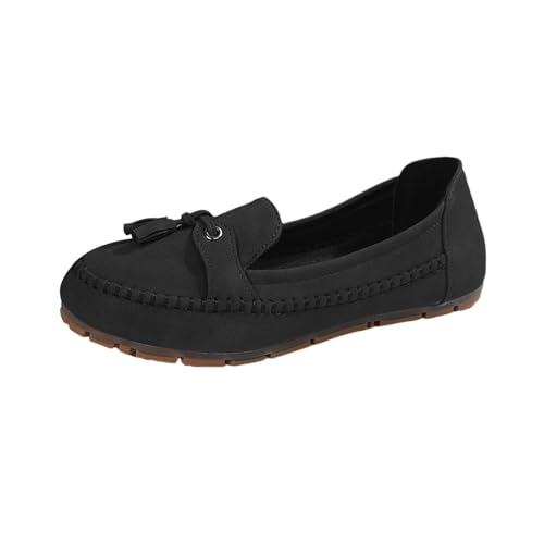 Flache Damenschuhe Elegante Loafers Schuhe Slip on Vintage Leicht Rutschfest Mokassins Damenschuhe Outdoor Weiche Geschlossene Sandalen vorne Wanderschuhe, Schwarz , 37 EU Flache Damenschuhe Elegante Loafers Schuhe Slip on Vintage Leicht Rutschfest Mokassins Damenschuhe Outdoor Weiche Geschlossene Sandalen vorne Wanderschuhe, Schwarz , 37 EU von Richymfa