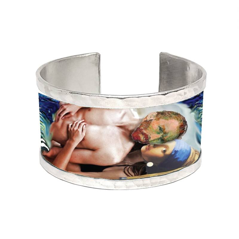Armband Aus Aluminium Inspiriert Von Einer Umarmung Girl Mit Der Perle | Vermeer in Richtung Vincent Van Gogh. Personalisierter Text von Riciclatta