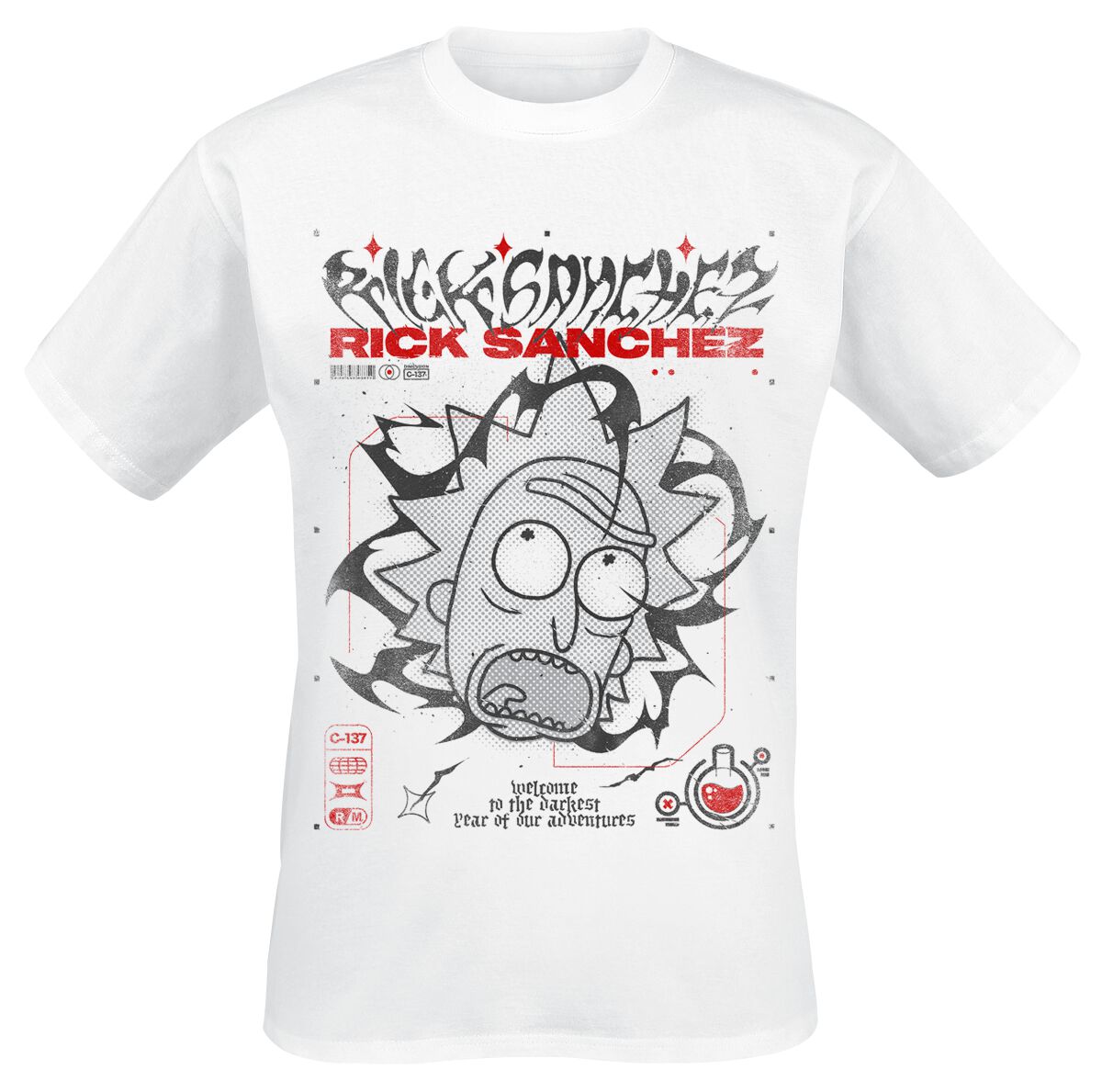 Rick And Morty Darkest Year T-Shirt weiß in XXL von Rick And Morty