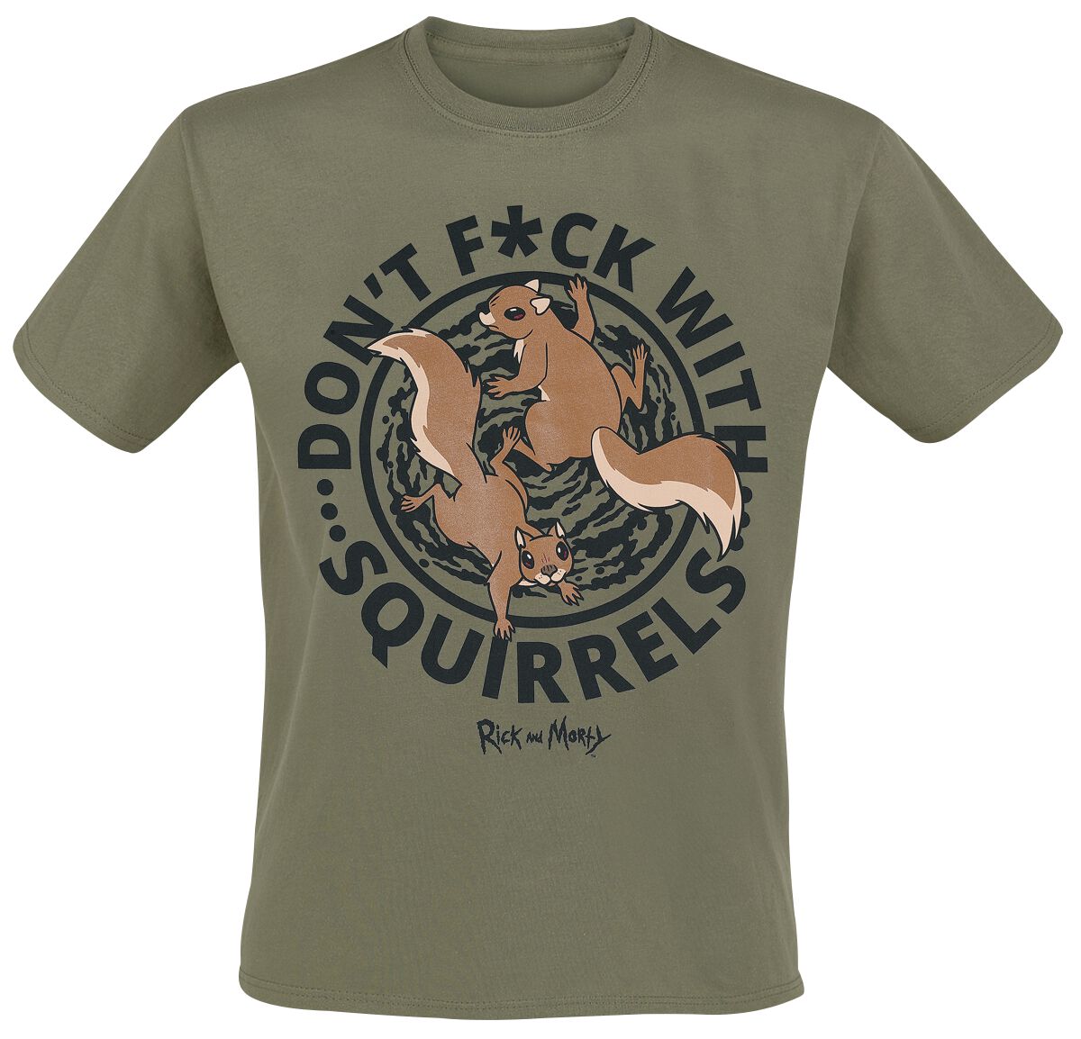 Rick And Morty Don't F*ck With Squirrels T-Shirt khaki in L von Rick And Morty