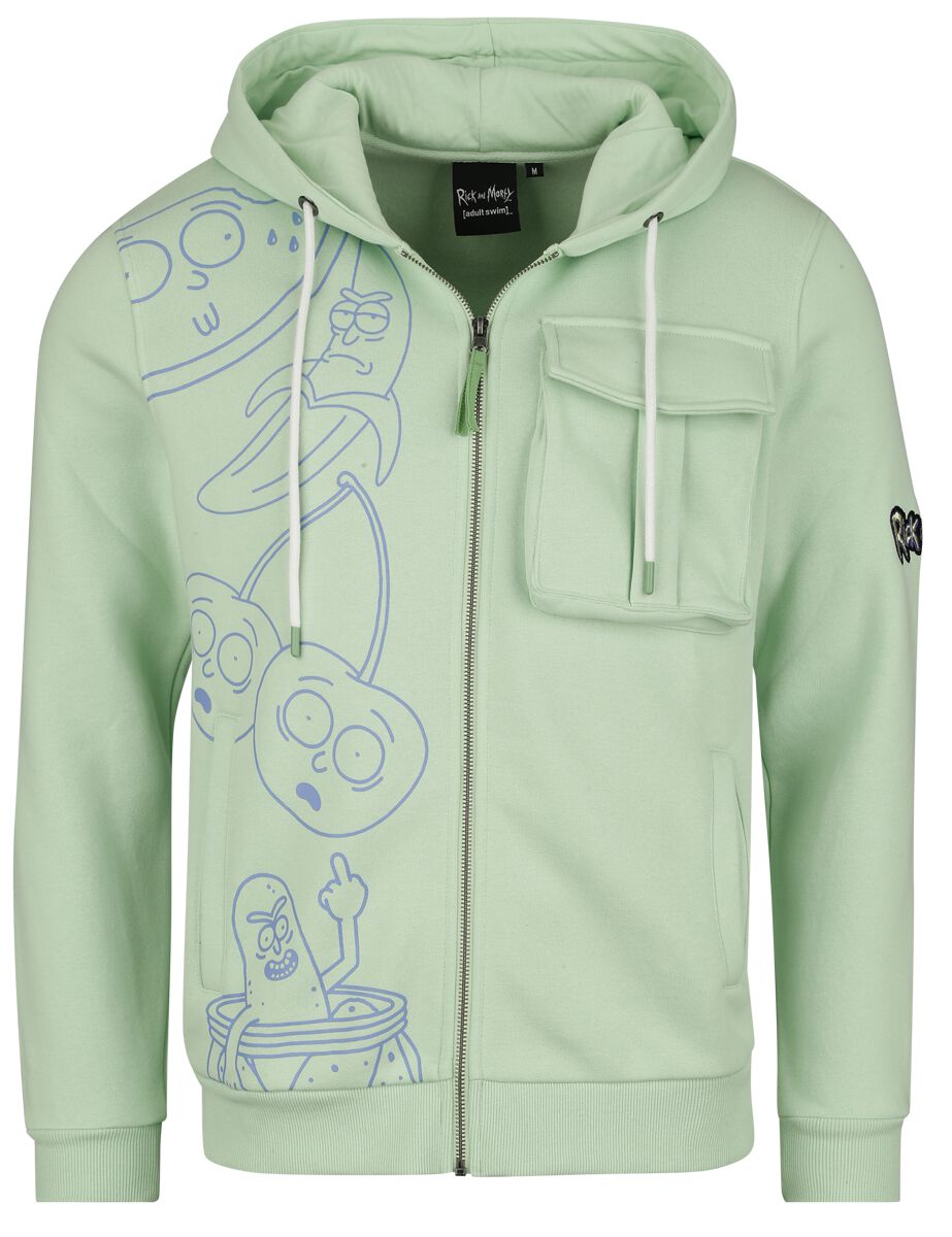 Rick And Morty Fruity Kapuzenjacke hellgrün in S von Rick And Morty