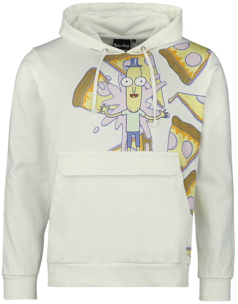 Rick And Morty Kapuzenpullover - Pizza Party - S bis M - für Männer - Größe S - weiß  - EMP exklusives Merchandise! von Rick And Morty