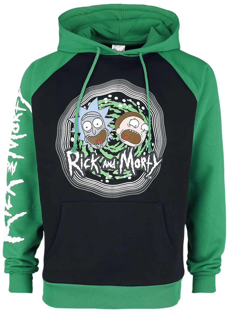 Rick And Morty Kapuzenpullover - Portal - S bis L - für Männer - Größe M - schwarz/grün  - EMP exklusives Merchandise! von Rick And Morty