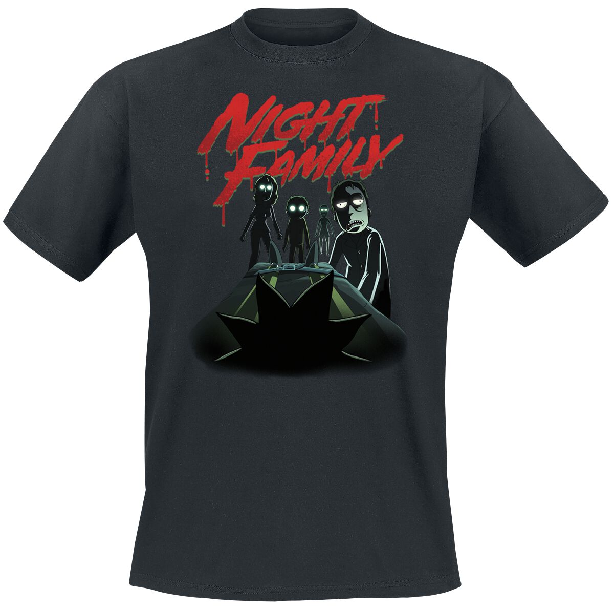 Rick And Morty Night Family T-Shirt schwarz in L von Rick And Morty