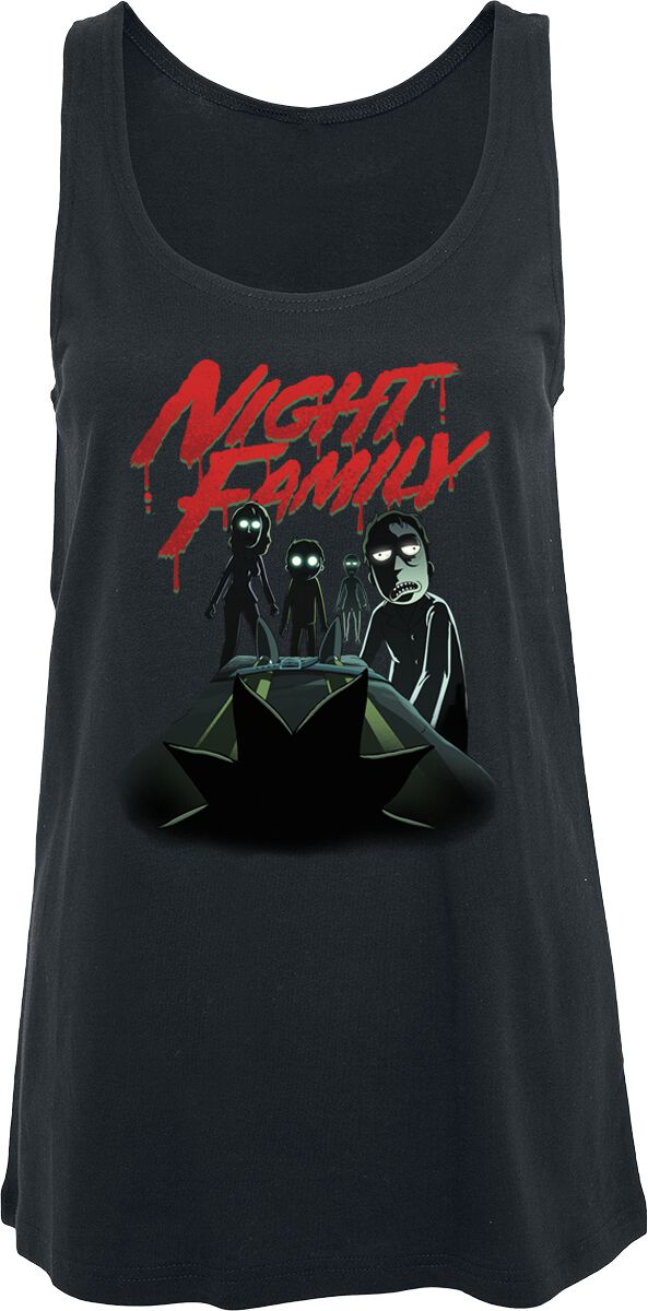 Rick And Morty Night Family Top schwarz in M von Rick And Morty
