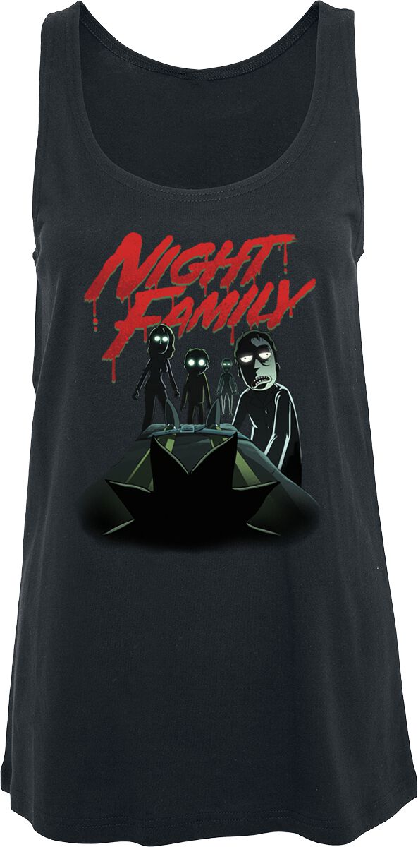 Rick And Morty Night Family Top schwarz in S von Rick And Morty