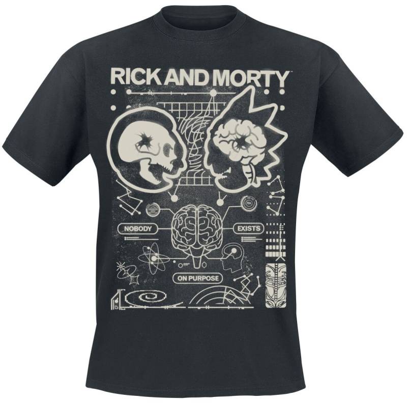 Rick And Morty Nobody Exists On Purpose T-Shirt schwarz in L von Rick And Morty
