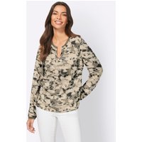 Witt Weiden Damen Druckbluse khaki-champagner-bedruckt von heine