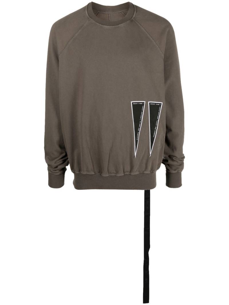 Rick Owens DRKSHDW Sweatshirt mit dreieckigen Patches - Grau von Rick Owens DRKSHDW