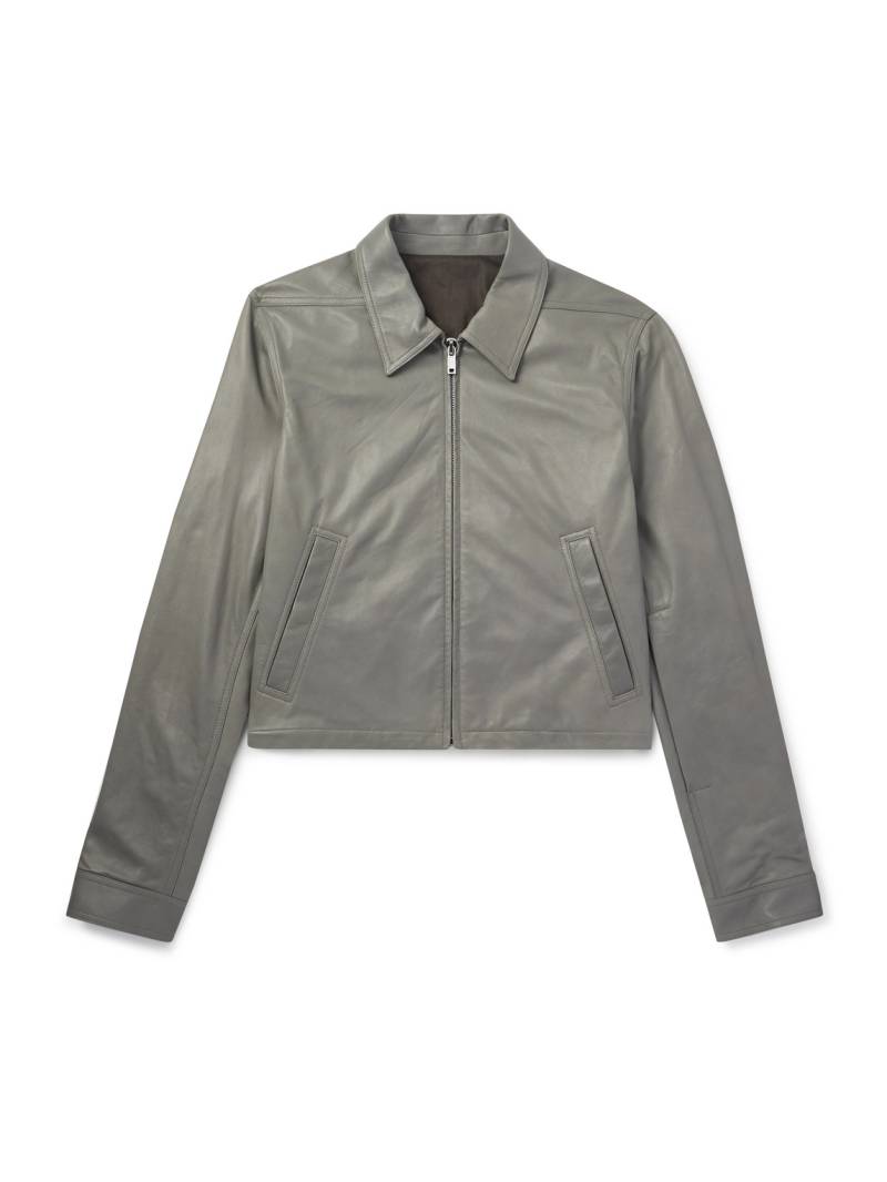Rick Owens - Alice Brad Slim-Fit Waxed-Leather Jacket - Men - Gray - IT 52 Rick Owens - Alice Brad Slim-Fit Waxed-Leather Jacket - Men - Gray - IT 52 von Rick Owens