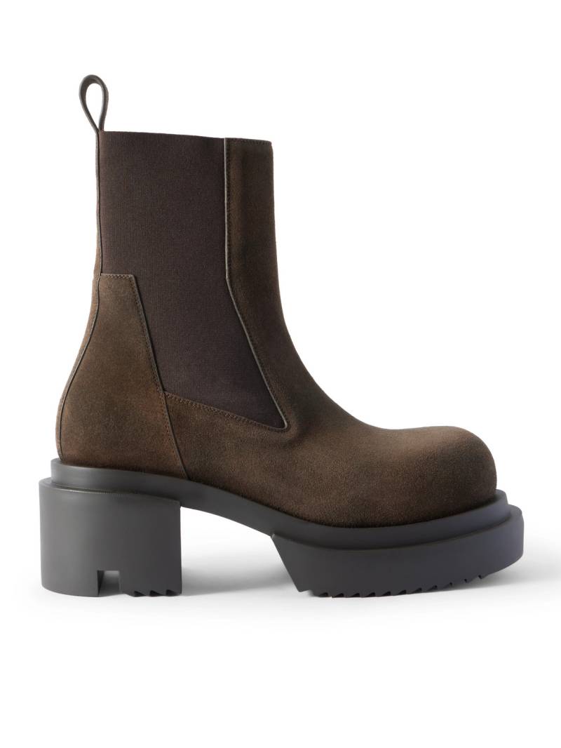 Rick Owens - Beatle Bogun Exaggerated-Sole Suede Chelsea Boots - Men - Brown - EU 42.5 von Rick Owens