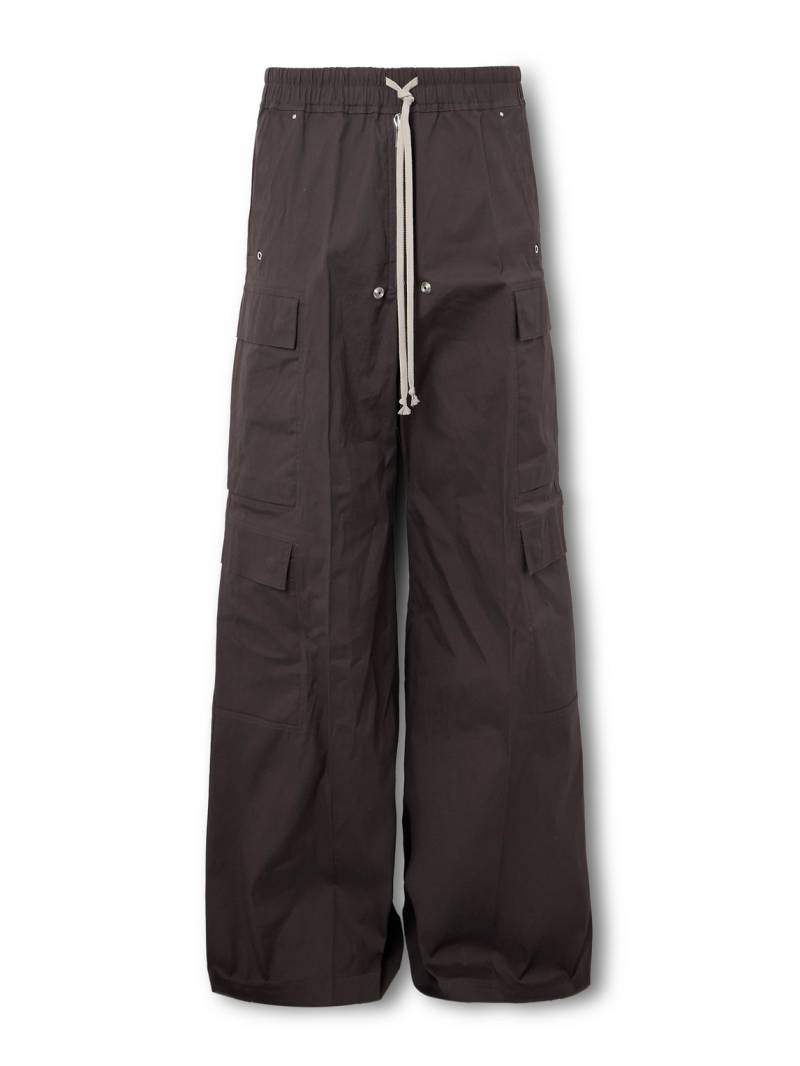 Rick Owens - Belas Wide-Leg Cotton-Blend Poplin Drawstring Cargo Trousers - Men - Gray - IT 46 von Rick Owens
