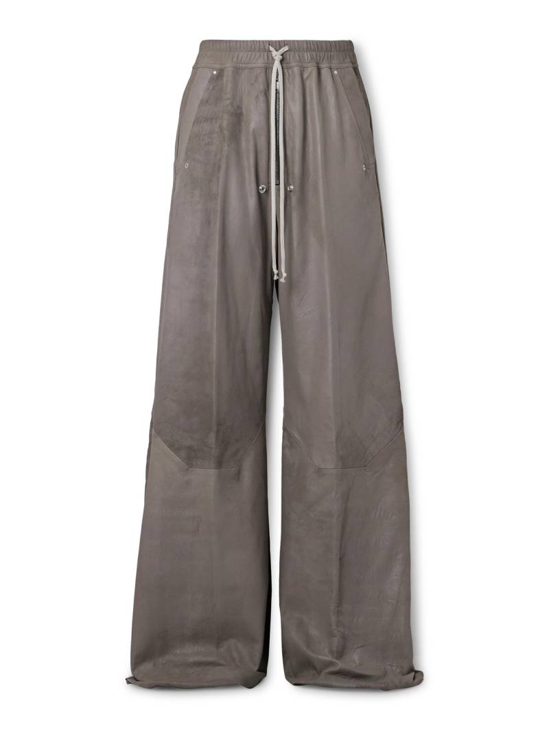 Rick Owens - Bella Wide-Leg Leather Drawstring Trousers - Men - Gray - IT 46 von Rick Owens