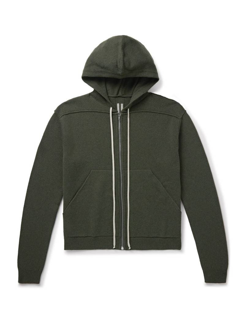 Rick Owens - Boiled Cashmere and Wool-Blend Zip-Up Hoodie - Men - Green - L von Rick Owens