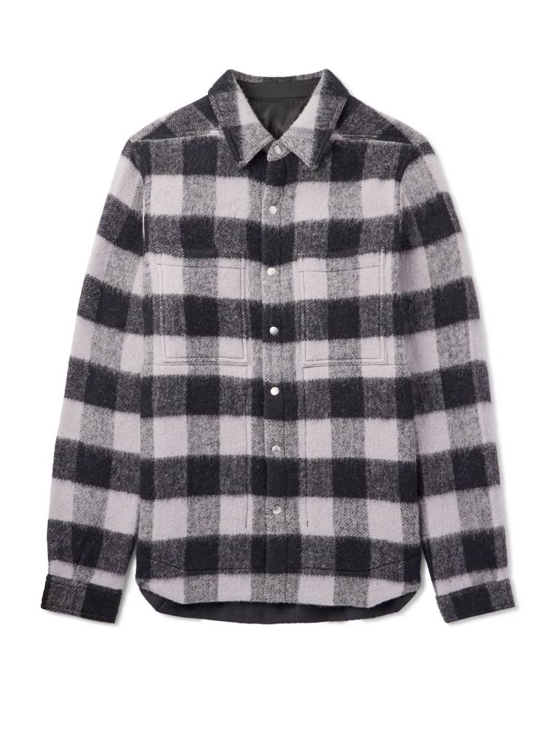 Rick Owens - Checked Brushed-Wool Overshirt - Men - Black - IT 54 Rick Owens - Checked Brushed-Wool Overshirt - Men - Black - IT 54 von Rick Owens
