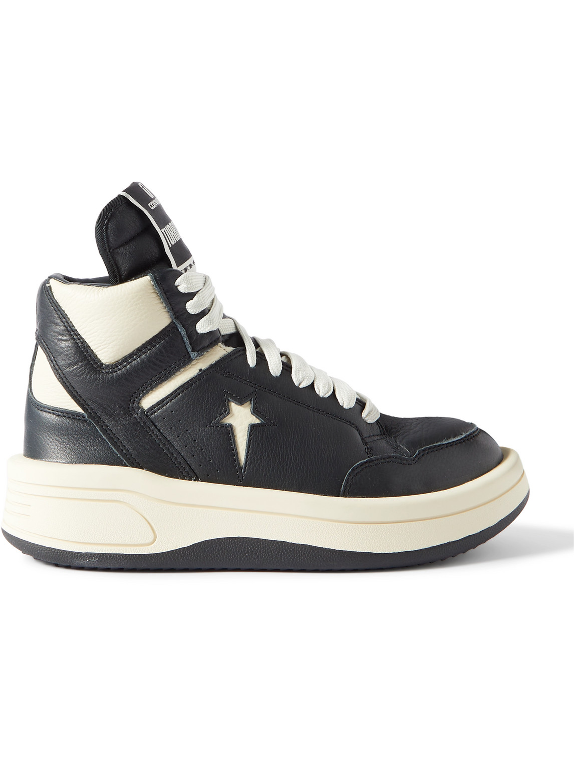 Rick Owens - Converse TURBOWPN Full-Grain Leather High-Top Sneakers - Men - Black - US 7.5 von Rick Owens