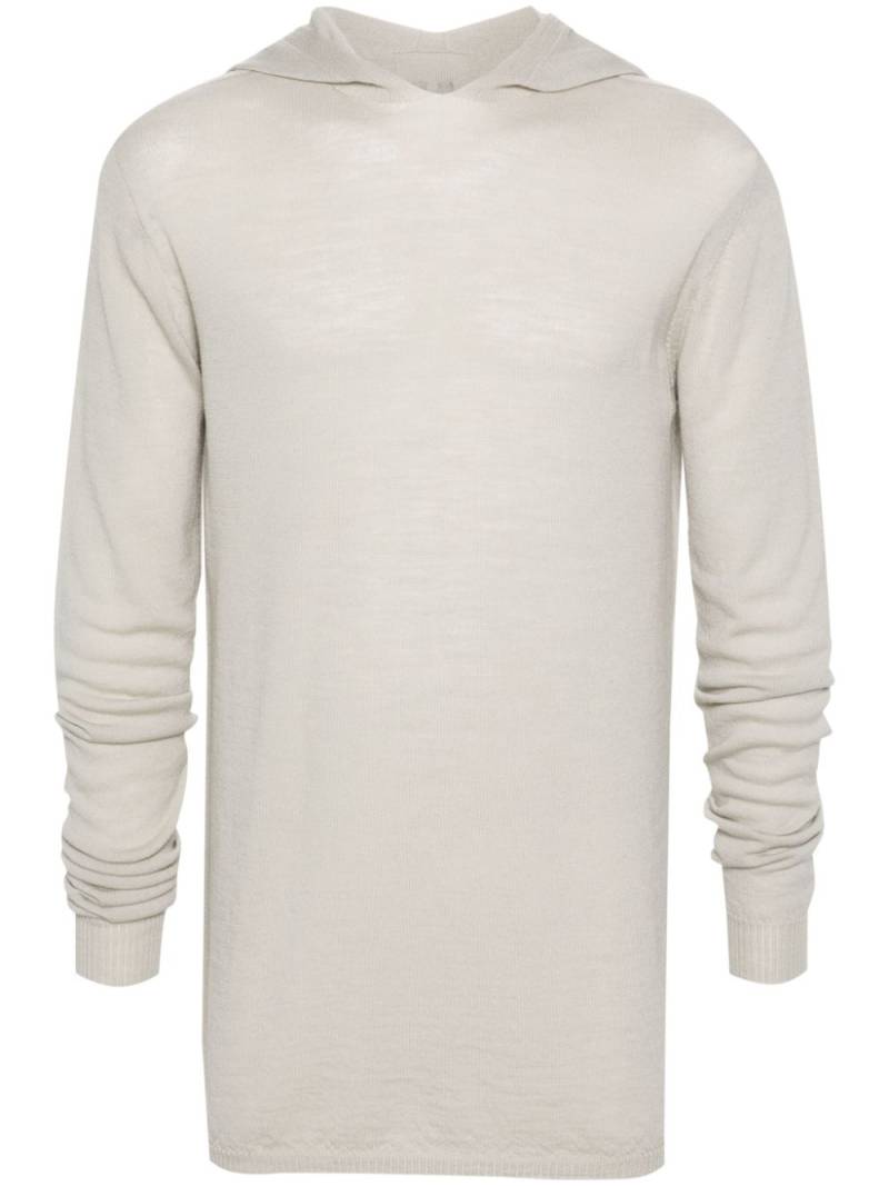 Rick Owens Fein gestrickter Hoodie - Grau von Rick Owens