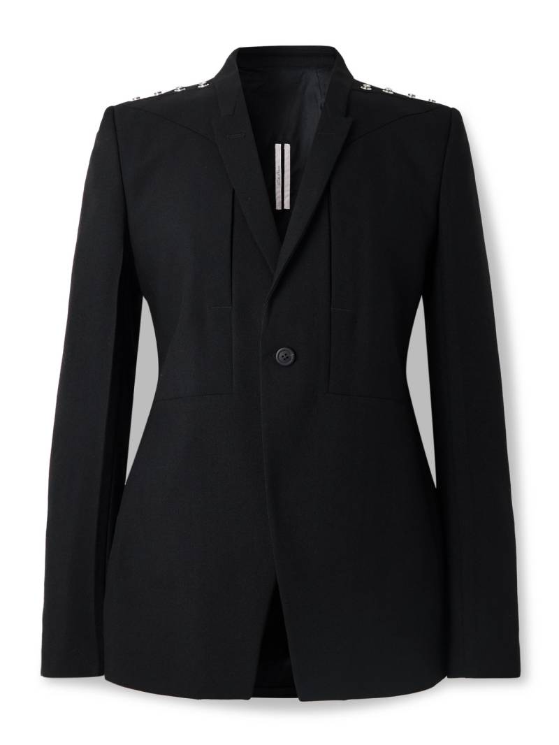 Rick Owens - Fogpocket Studded Grain de Poudre Virgin Wool Blazer - Men - Black - IT 54 von Rick Owens