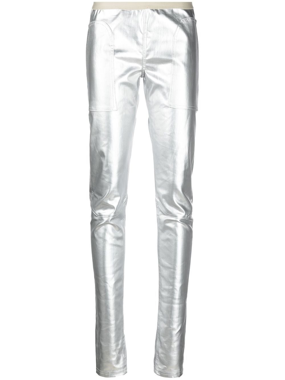 Rick Owens Gerade Hose im Metallic-Look - Silber von Rick Owens