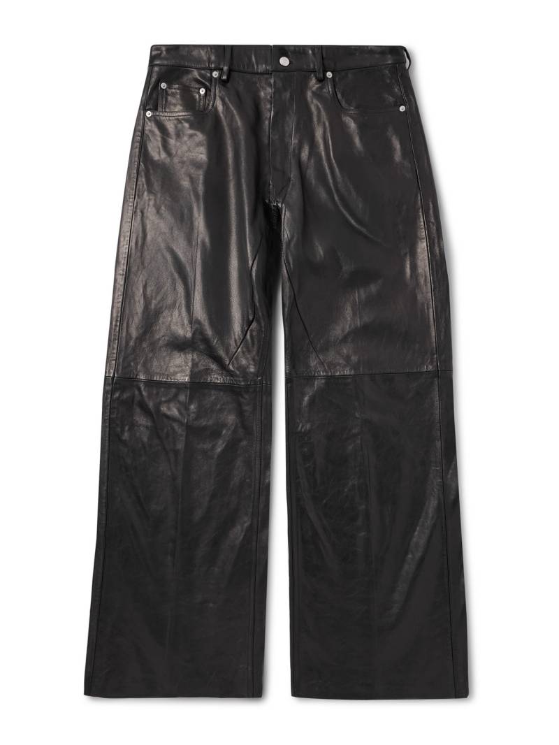 Rick Owens - Geth Wide-Leg Panelled Leather Trousers - Men - Black - UK/US 32 von Rick Owens