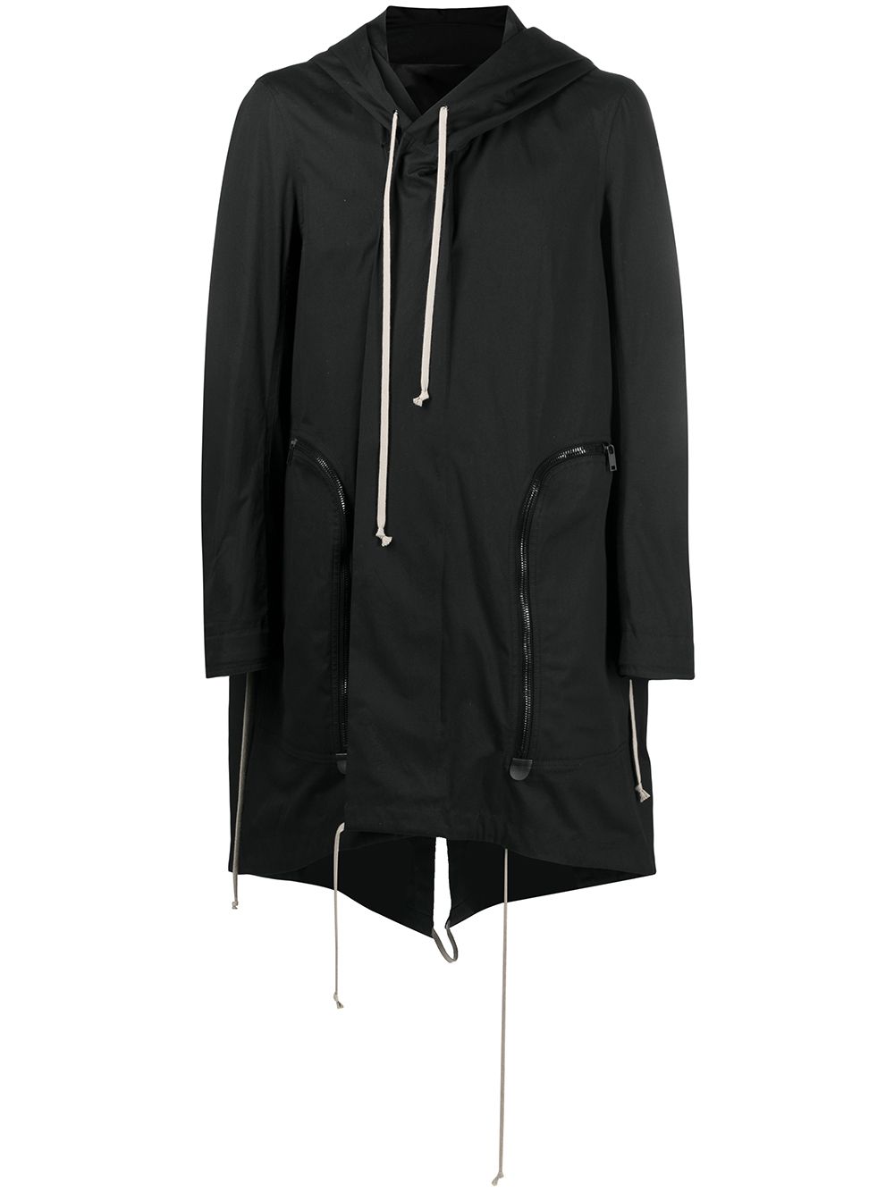 Rick Owens Kapuzenparka mit Oversized-Taschen - Schwarz von Rick Owens