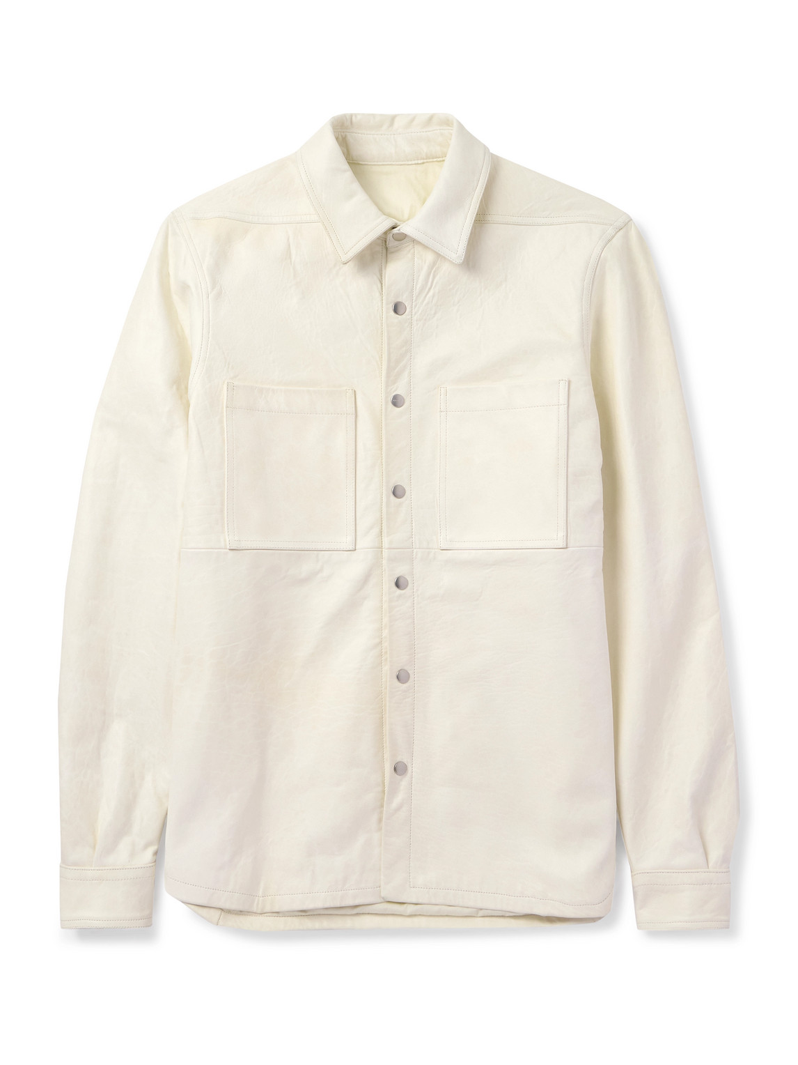 Rick Owens - Leather Shirt Jacket - Men - Neutrals - IT 46 von Rick Owens