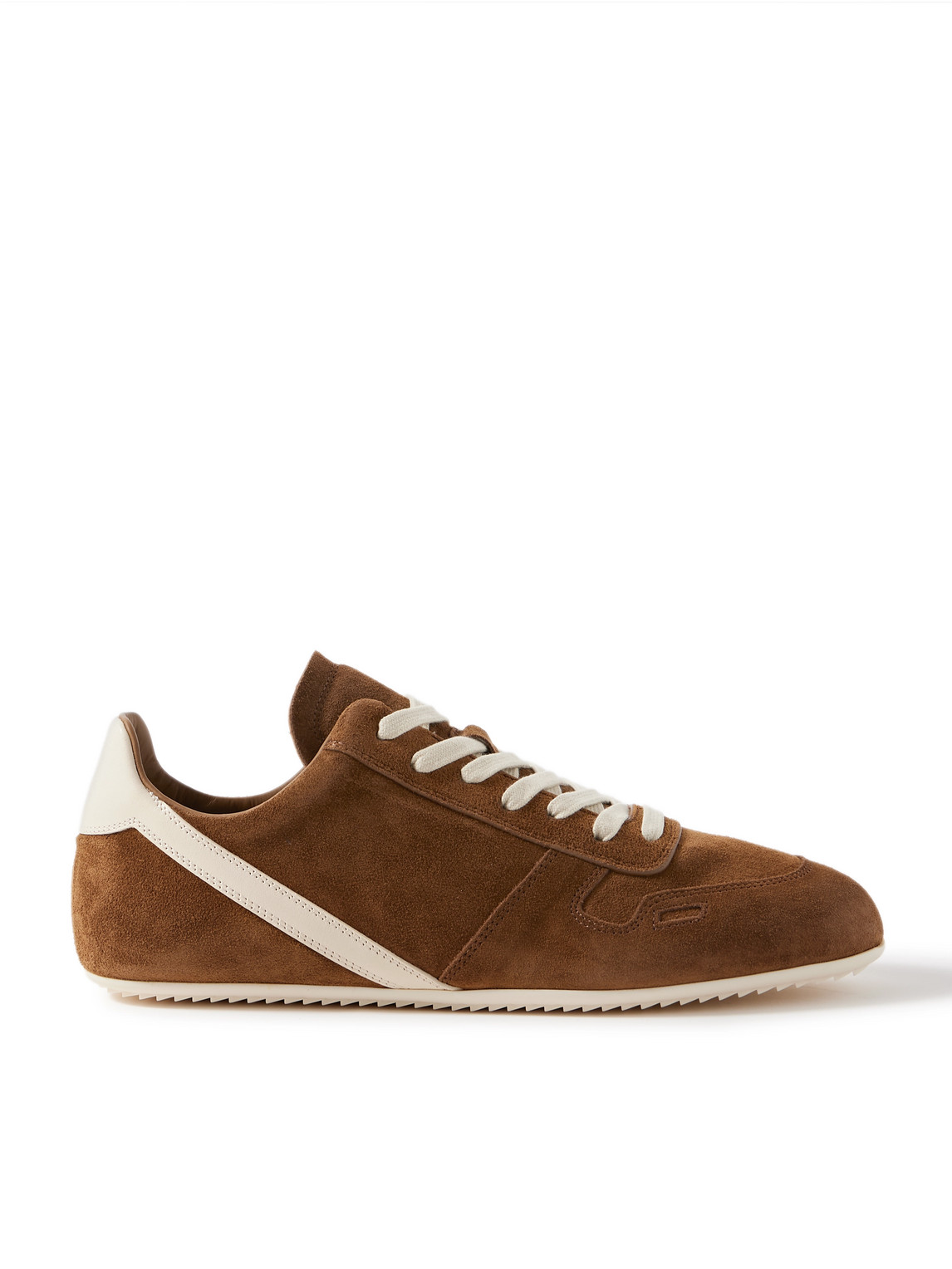 Rick Owens - Leather-Trimmed Suede Sneakers - Men - Brown - EU 46 von Rick Owens