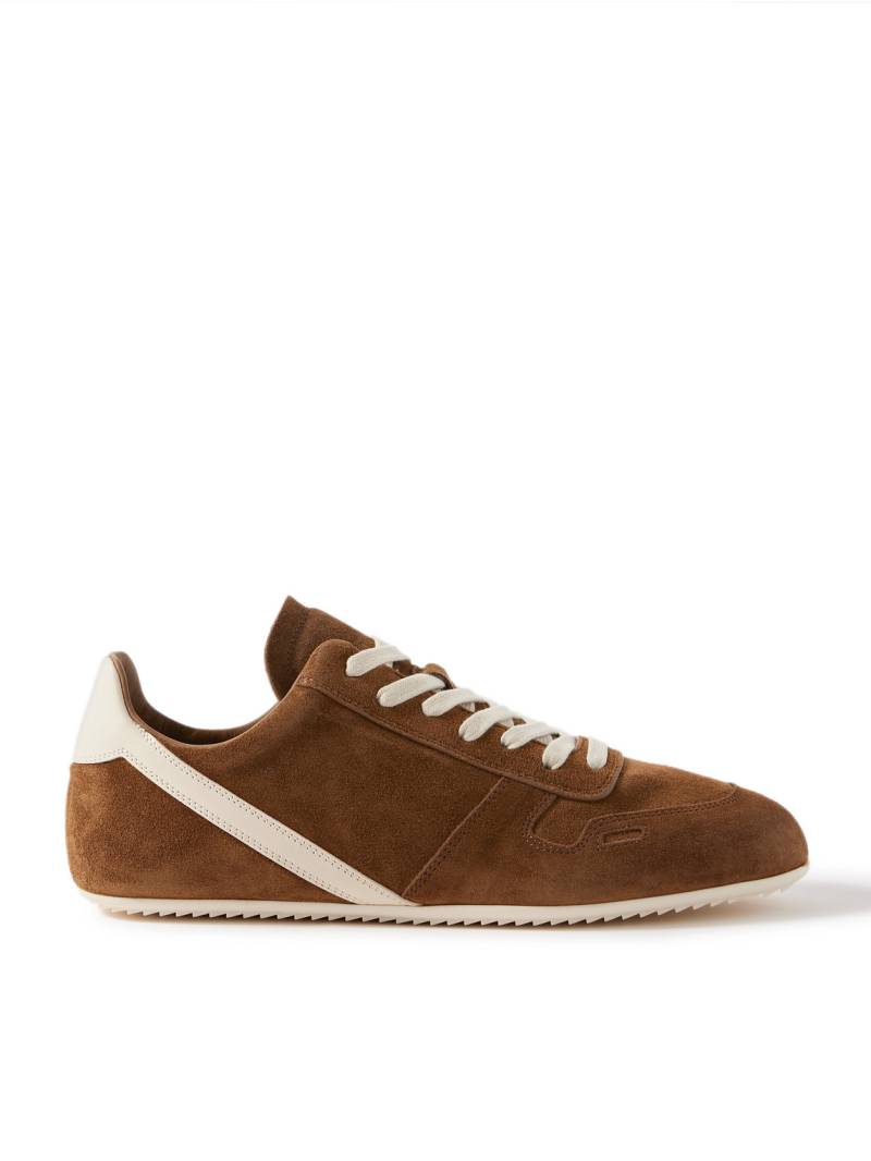 Rick Owens - Leather-Trimmed Suede Sneakers - Men - Brown - EU 46 von Rick Owens