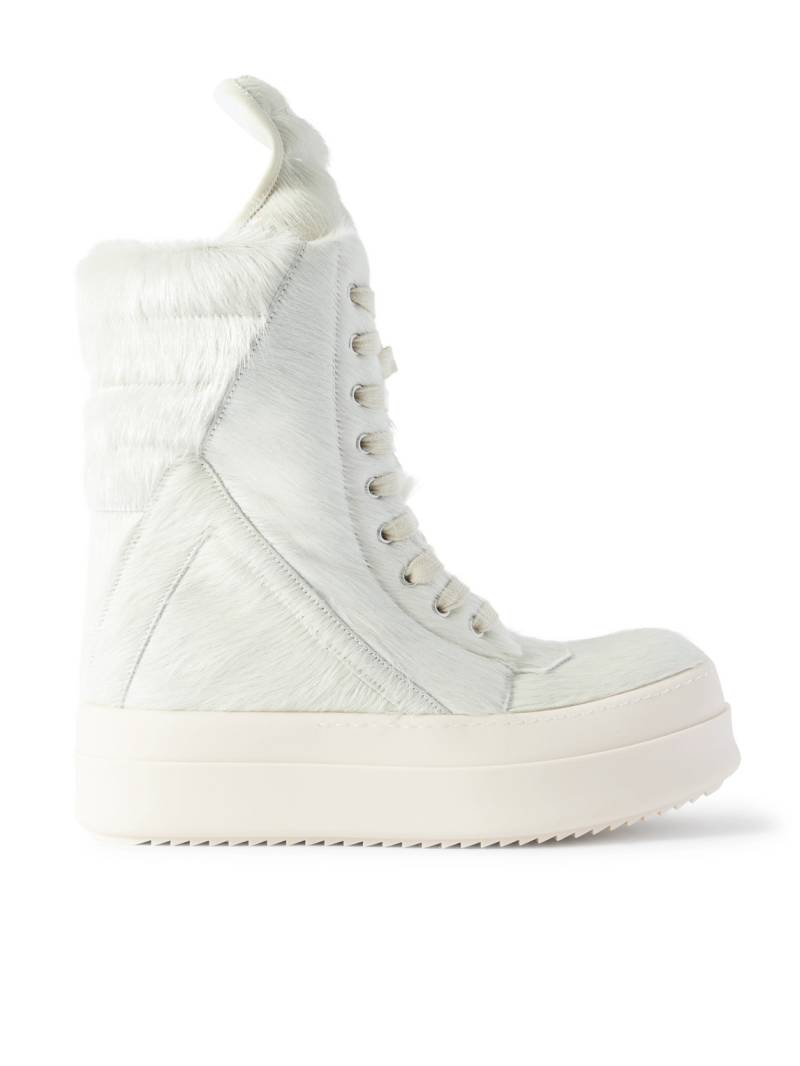 Rick Owens - Mega Geobasket Calf Hair High-Top Sneakers - Men - Neutrals - EU 41 von Rick Owens