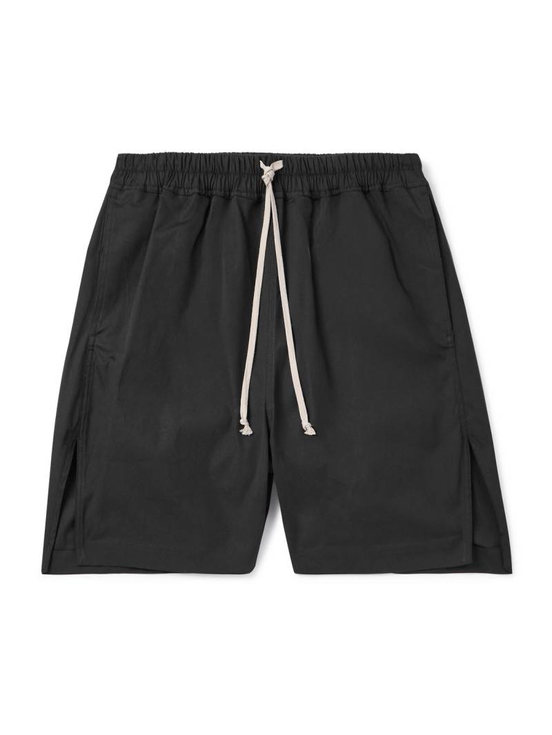 Rick Owens - Straight-Leg Cotton-Blend Poplin Drawstring Shorts - Men - Black - IT 54 von Rick Owens