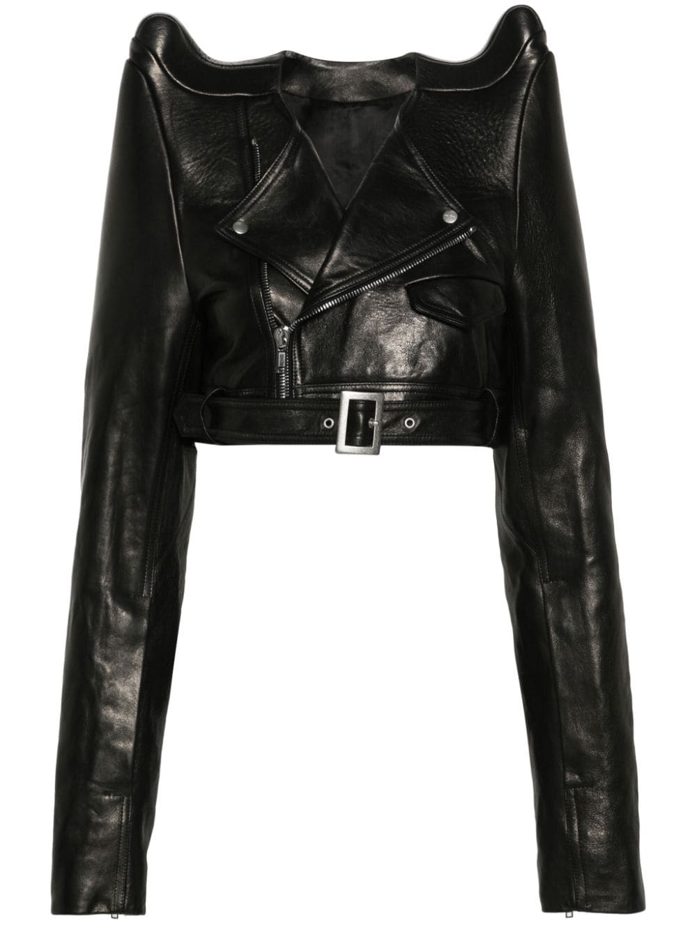 Rick Owens Tec Micro cropped biker jacket - Schwarz von Rick Owens