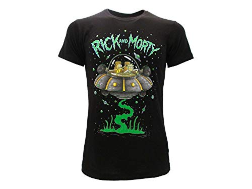 Fashion UK – Rick And Morty Raumschiff Laserstrahl Space T-Shirt Original Offizielles T-Shirt, Schwarz , X-Small von Rick and Morty