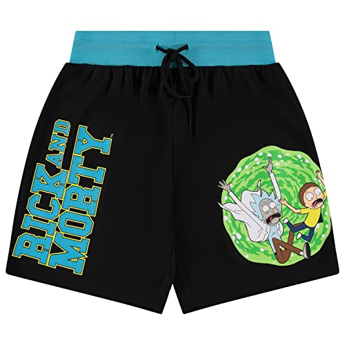 RICK AND MORTY Herren-Shorts aus Baumwolle – Rick & Morty Mesh Gym Shorts, Schwarz, Groß von Rick and Morty