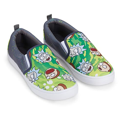 RICK AND MORTY Herrenschuhe – Herren-Sneaker zum Hineinschlüpfen – Rick & Morty Canvas-Sneaker zum Hineinschlüpfen, Green, 41 EU von Rick and Morty