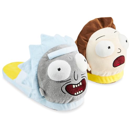 RICK AND MORTY 3D Hausschuhe für Männer und Teenager - Bequeme Pantoffeln mit rutschfester Sohle in Größe 38-45 (Mehrfarbig, 44-45 EU) von RICK AND MORTY