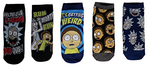 Rick and Morty Damen-Socken, knöchelfrei, 5 Paar, Schwarz, Einheitsgröße von Rick and Morty