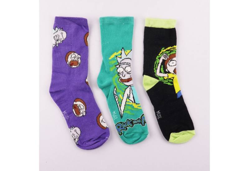 Rick and Morty Freizeitsocken Rick and Morty 3er Pack Socken Gr. 27 bis 38 von Rick and Morty