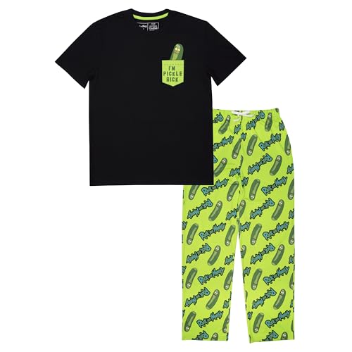 RICK AND MORTY Herren Lounge Geschenkbox mit T-Shirt, Hose und Socken mit Mehreren Druckoptionen in Den Größen S-m-l-XL wohnzimmerset, Pickle Rick Set 3 Stück, S (3er Pack) von RICK AND MORTY
