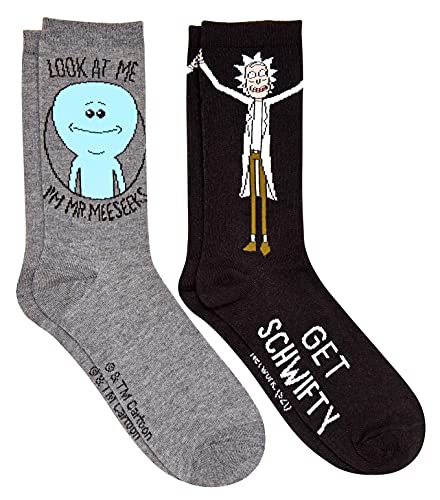Rick and Morty Mr. Meeseek's Schwifty Herren Crew Socken 2 Paar Pack Schuhgröße 39-47 von Rick and Morty