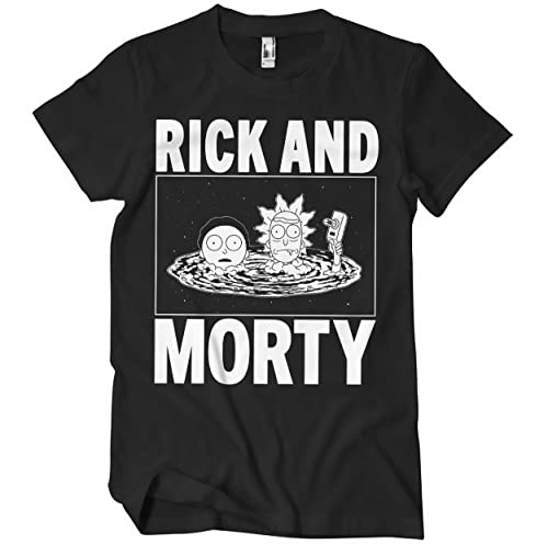 Rick and Morty Offizielles Lizenzprodukt Herren T-Shirt (Schwarz), X-Large von Rick and Morty