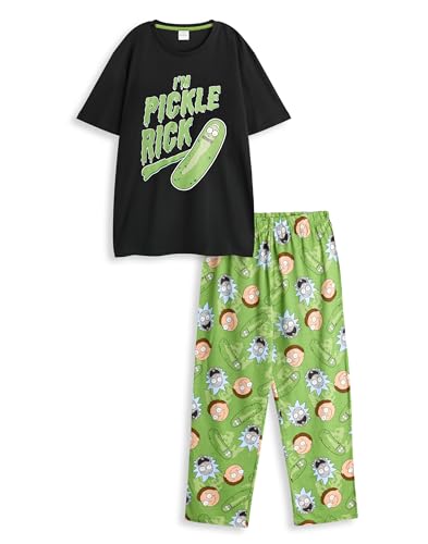 Rick and Morty Pickle Rick Schwarzes Grafik-T-Shirt | Ich Bin Pickle Rick Kurzarm-T-Shirt für Herren | Cartoon-Serie Bekleidungsoberteil | Klassische Fernsehsendungsware von Rick and Morty
